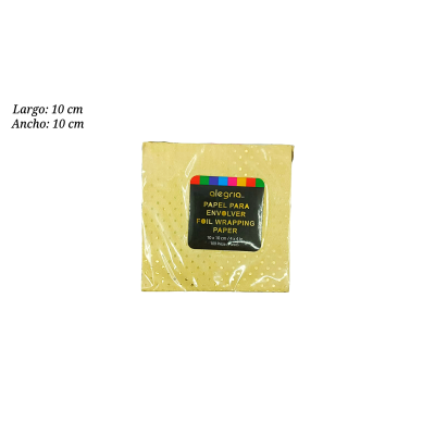 PAPEL METAL DOTS DORADO 10X10 CM 100PZ OTS000391