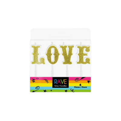 VELA PALILLO LOVE DORADA 5PZ CND21GD