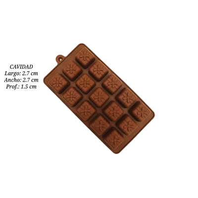 MOLDE REGALO 15 CAVIDADES 2.7X2.7X1.5CM SIL001158