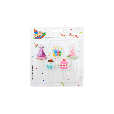 VELA PALILLO FIESTA CUPCAKE GORRITO 5PZ 84-137