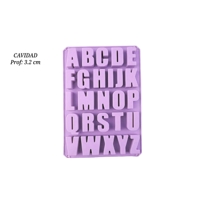 MOLDE ALFABETO MAYUSCULA 26 CAVIDADES SIL001170