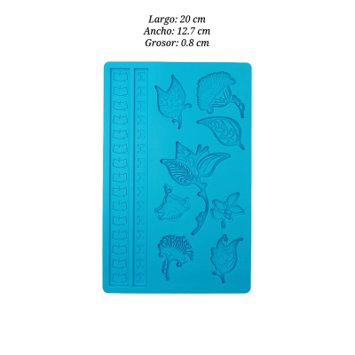 MOLDE SILI HOJAS Y MARIPOSA 4-1639