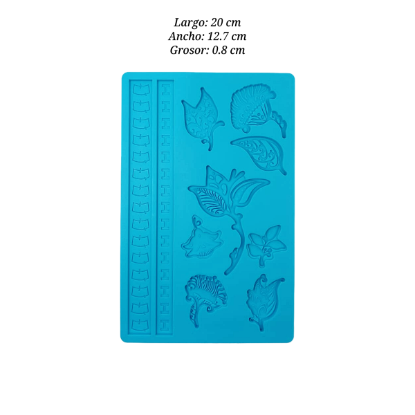 MOLDE SILI HOJAS Y MARIPOSA 4-1639