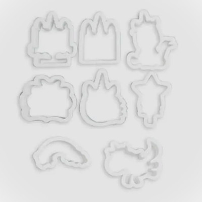 JUEGO CORTADOR PLASTICO UNICORNIOS ESTRELLA 8PZ TOL000867