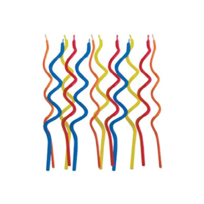 VELA ESPAGUETI AZUL,ROJA, AMARILLA 13CM (12PZ) CND000953