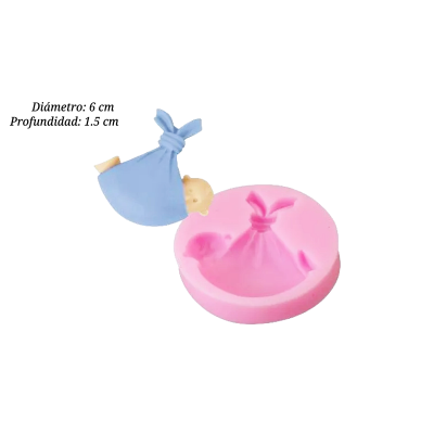 MOLDE SILICON BEBE EN COBIJA 6X1.5CM -41 SIL00000999