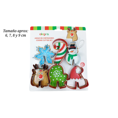 CORTADOR DE GALLETA COPO BASTON GORRO NAVIDEÑO AINOX