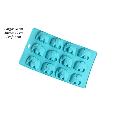 MOLDE SILICON ELEFANTES 12 CAV SIL001053