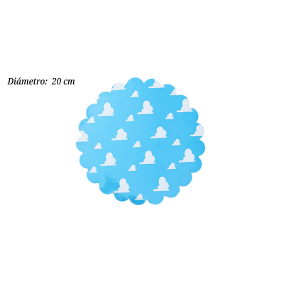 BASE CARTON REDONDA 20CM NUBES FA