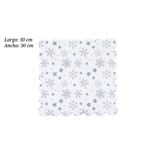 BASE CARTON CUADRADA 30CM NAVIDAD FA