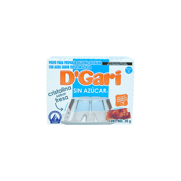 GELATINA DGARI SIN AZUCAR CRISTALINA 24X20GR