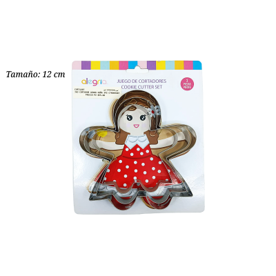 CORTADOR DE GALLETAS NIÑA 3PZ AINOX