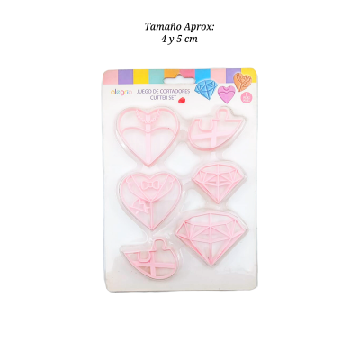 JGO  CORTADOR MARC PLASTICO CORAZON 6 PZ TOL000977