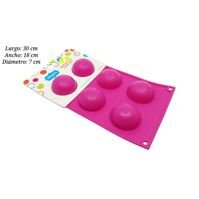 MOLDE SILI MEDIA ESFERA 6CAV 7CM 5-5069 MOLDE SILI MEDIA ESFERA 6CAV 7CM 5-5069