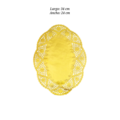 BLONDA 8PZ OVAL 26X35CM -41 KC31611 ORO Y PLATA