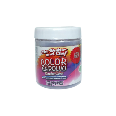 COLOR EN POLVO ROJO FRESA 100 GR BAKER