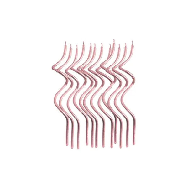 VELA ESPAGUETI ROSA PERLADO 13CM 12PZ CND000951