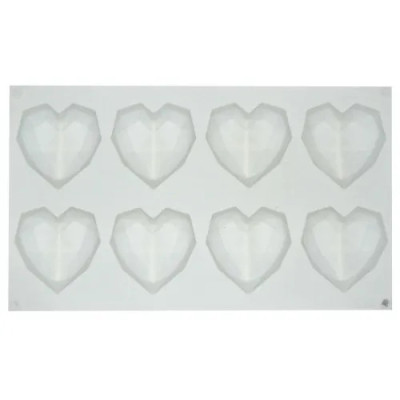 MOLDE SILICON CORAZON DIAMANTADO 8CAV 6X6X2CM SIL001139