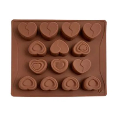 MOLDE SILICON P/CHOCOLATE CORAZONES 14CAV SIL001042