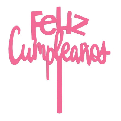 DECO ACRIL FELIZ CUMPLEAÑOS FUCSIA CTP000799