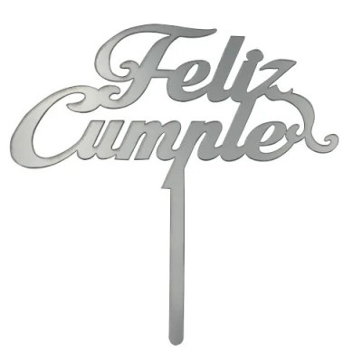 DECO ACRIL FELIZ CUMPLE PLATA CTP000741