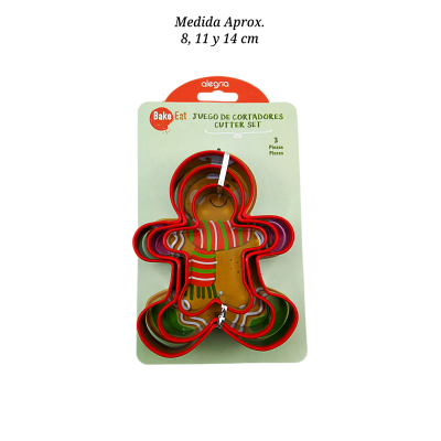 CORTADOR DE GALLETA NIÑO JENGIBRE 3PZ AINOX