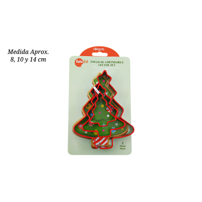 CORTADOR DE GALLETA ARBOL DE NAVIDAD AINOX 3PZ