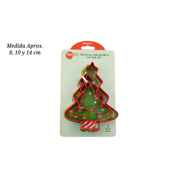 CORTADOR DE GALLETA ARBOL DE NAVIDAD AINOX 3PZ