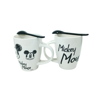 JGO 2 TARRO PORC MICKEY 310 ML CON CUCHARRA 1738-451