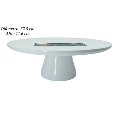 PLATO GRANDE 32.5CM CON PIE BLANCO 1779-71