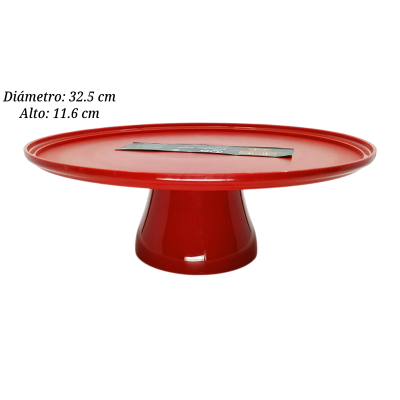 PLATO GRANDE 32.5CM CON PIE ROJO 1779-72