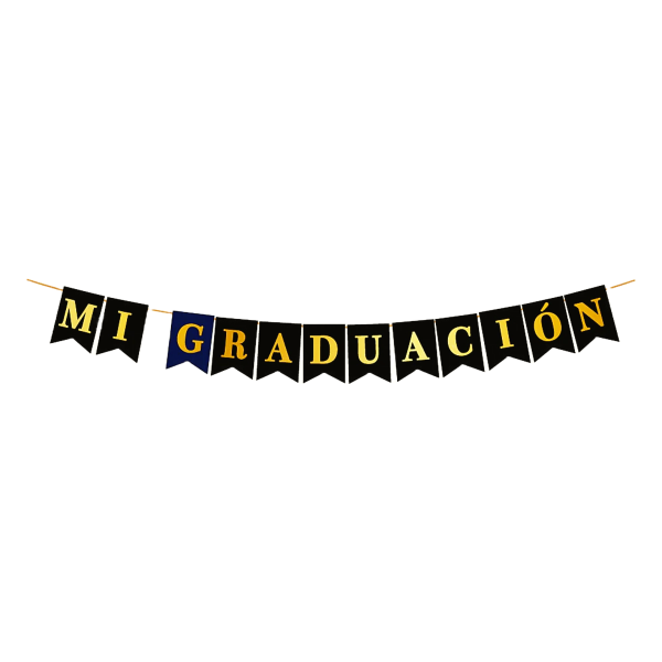 BANDERIN MI GRADUACION LETRAS ORO PPR001593