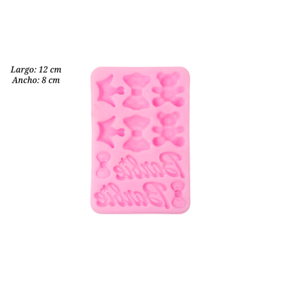 MOLDE DE SILICON LETRERO, MOÑOS Y CORONAS MSC1648