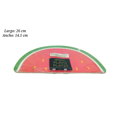 PLATO SANDIA SEMILLA AMARILLA 8PZ 26X14.5CM PPR001440