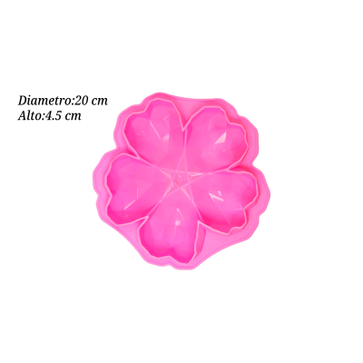 MOLDE FLOR CORAZONES DIAMANTADOS 20 CM SIL001214