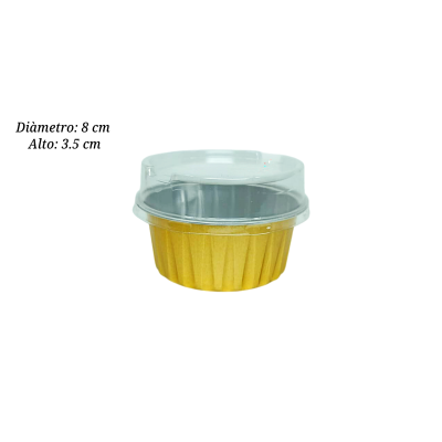 CAJA P/PASTEL A-REDONDA 125 ML CON TAPA UEEN