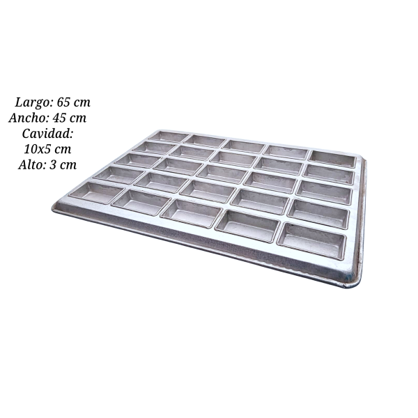 MOLDE ZINCALUM PANQUE RECT 45X65 25CAV P204