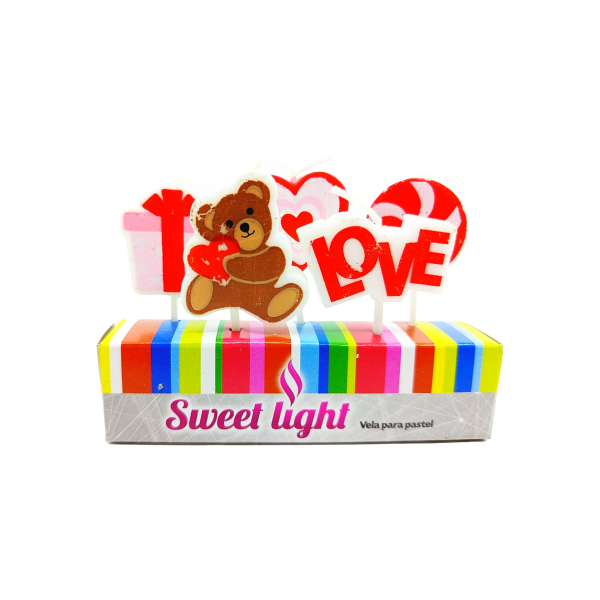 VELA PALI LOVE OSO CORAZON REGALO SL-050