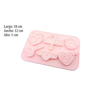 MOLDE SILICON CORAZON LLAVE BUZON 6 CAV SIL001374 MOLDE SILICON CORAZON LLAVE BUZON 6 CAV SIL001374
