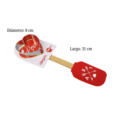 JGO CORTADOR CORAZON Y ESPATULA/MISERABLE ROJA 2PZ TOL001169