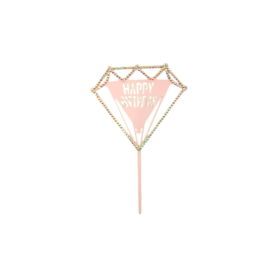 DECO ACRIL HAPPY BIRTHDAYROSA DIAMANTE CTP000878