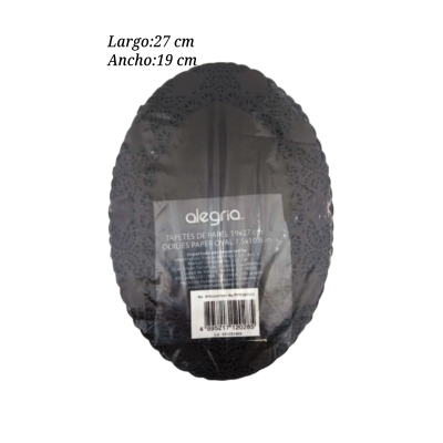 BLONDA OVAL 19X27 NEGRA PPR000565 100PZ