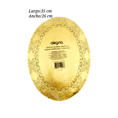 BLONDA OVAL 26X35 DORADA PPR000584 100PZ
