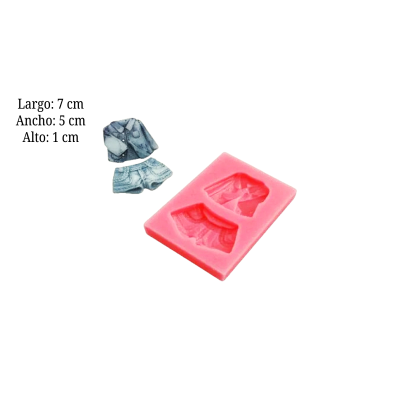 MOLDE SILICON SHORT Y CAMISA 7X5X1CM SIL00001003