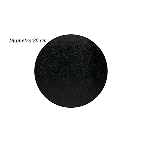 BASE PASTEL CARTON REDONDO 20CM NEGRO 5P COT000697