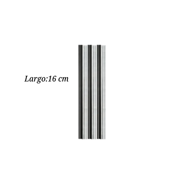 VELA CHISPEANTE BLANCO Y NEGRO 16CM 18PZ CND000976