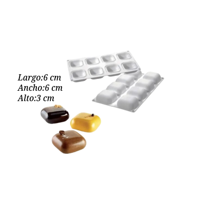 MOLDE SILI WHITE GEM 100 6X6X3CM 8CAV SIL00000741