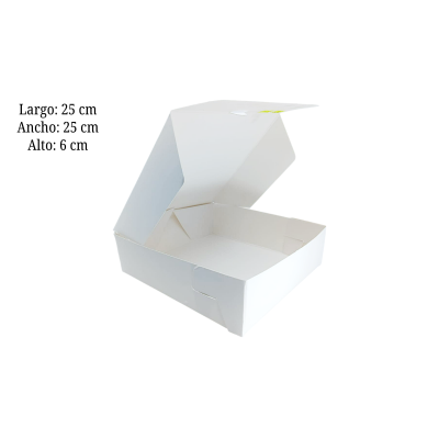 CAJA BLANCA PASTEL C/VENTANA 25X25X6CM ESPUL
