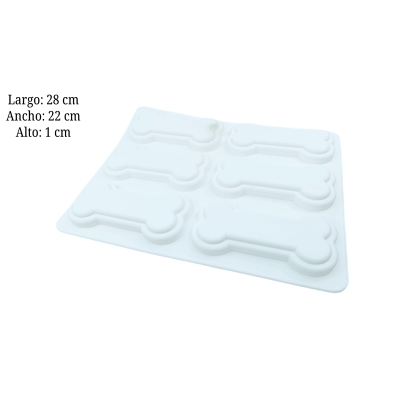 MOLDE SILI HUESOS 6CAV 28X22CM SIL001295