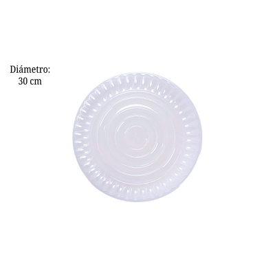 CHAROLA NÚMERO 12 REDONDA TRANSPATENTE 30CM 10PQ/20PZ NUTRIGO
